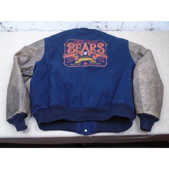 VTG 80s 90s Chicago Bears 1932 world champions wool bomber varsity jacket XXL - Picture 1 of 12